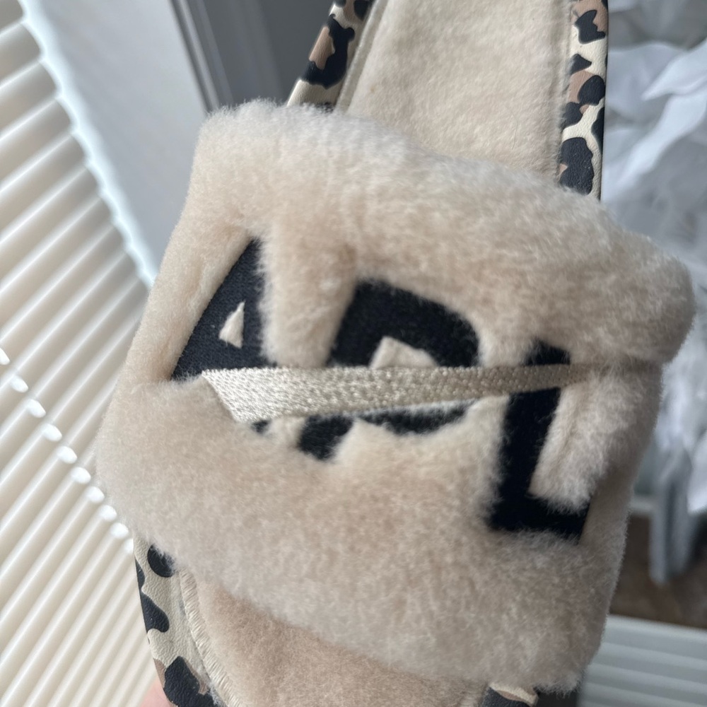 APL Shearling Fur Slides Leopard NEW IN BOX - Picture 6 of 9